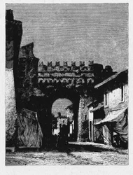Histoire de la Rome antique. La Porta Settimiana est une porte du mur d