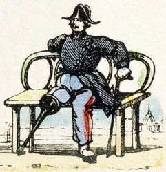 I - Invalide - Alphabet - divertissement pour enfants - Image épinal, série populaire c.1890