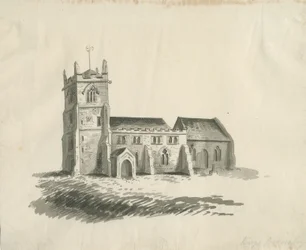 Église de Kings Bromley : dessin sépia, nd [vers 1770]