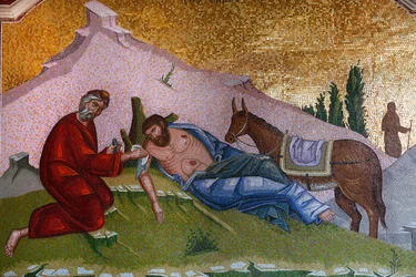 Monastère de Kykkos : Mosaïque du Bon Samaritain, Pedoulas, Chypre
