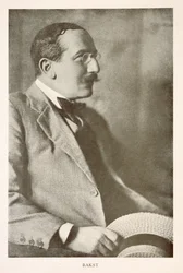 Leon Bakst (1866-1924), peintre russe, photographie de portrait (photo n/b)