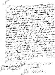 Lettre de Sir Isaac Newton à William Briggs, M.D., écrite du Trinity College, Cambridge, 20 juin