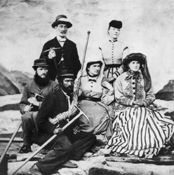 Lucy Walker avec sa famille et un guide suisse