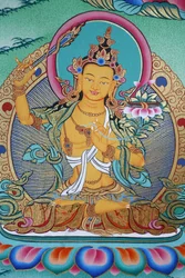 Manjushri, divinité de la connaissance. Monastère de Kopan, Katmandou, Népal