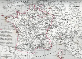 Carte de France sous le règne de Louis XVI de 1774 à 1793 (Carte de France à l