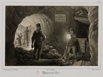 Exploitation minière, Minéraux métalliques Mineurs, Allemagne, vers 1851