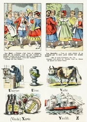 Page 8 - le bal costumé, la ronde - Alphabet de divertissement pour enfants c.1890