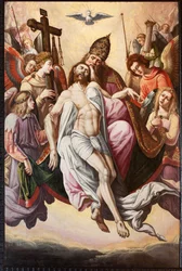 Église paroissiale (Parochiale kerk Sint-Dionysius van Lede). Intérieur. Le chœur. Une peinture. Assomption.