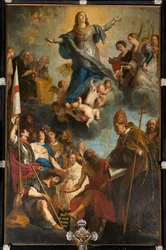 Église paroissiale (Parochiekerk Onze-Lieve-Vrouw). Intérieur. Autel principal. Peinture.
