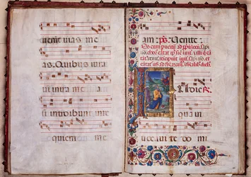 Bibliothèque Piccolomini : livre de chœur, cod. 7.G, ff. 40v-41r avec « Vision de Jérémie »