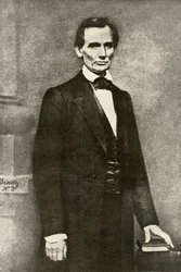 Portrait du président Abraham Lincoln (1809-1865). Reproduction d