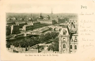 Carte postale/La Seine depuis la tour Saint-Gervais/Paris/Seine/Île-de-France/France