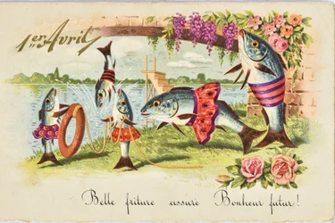 Carte postale : 1er avril/Poisson d
