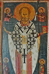 RUSSIE, Saint-Pétersbourg, Icône de Saint Nicolas avec des scènes de sa vie (Église de Saint Nicolas à Ozerevo)