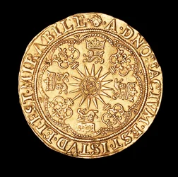 Rare pièce, Angleterre, or Spur Ryal, rose Tudor sur éperon