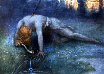 Mort de Siegfried (opéra de Wagner), début du 20e siècle (illustration)
