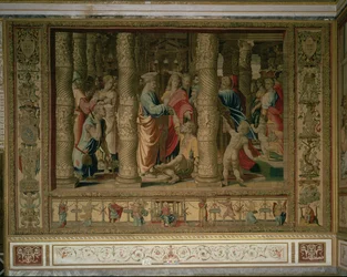 Saint Pierre et Saint Jean guérissent un infirme à la porte du temple
