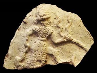 Tablette représentant le dieu de la tempête Ishchali, Isun Larsa, Babylone, Mésopotamie, vers 2000-1600 av. J.-C.