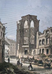 Le bâtiment détruit de la bibliothèque à Strasbourg