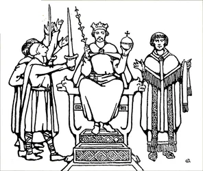 Le couronnement du roi Harold Godwinson.