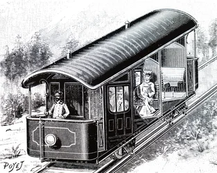 Le tramway électrique sur le funiculaire du Vésuve