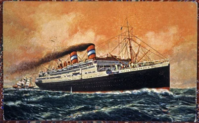 Le paquebot Conte Grande, vers 1930 (illustration)