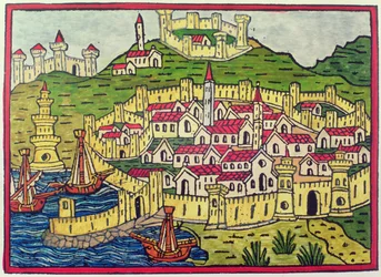Le port et la ville de Naples en 1482, de 