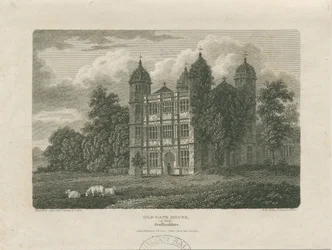 Tixall Hall - Gatehouse : gravure, 25 nov. 1775