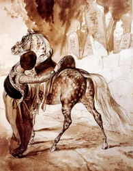 Turc monté sur un cheval. 1835 par Karl Pavlovich Bryullov (1799-1852), peintre russe. Il est considéré comme une figure clé de la transition du néoclassicisme russe au romantisme.