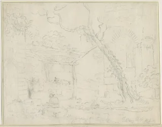Château de Tutbury: dessin au crayon, nd [?19e siècle]