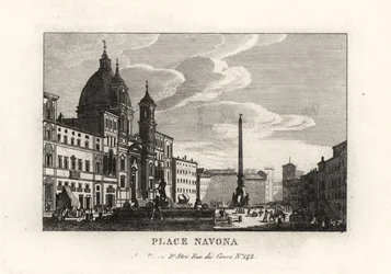 Vue de la Piazza Navona, avec la fontaine, l