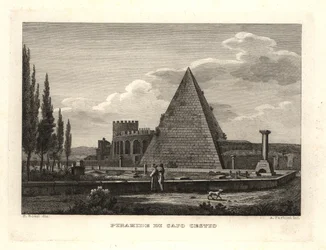 Vue de la Pyramide de Cestius, Rome, construite pour Gaius Cestius