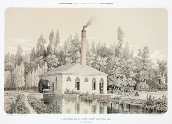 Énergie hydraulique avant 1900 (Laminoir de zinc, Saint Louis, près de Bray, France)