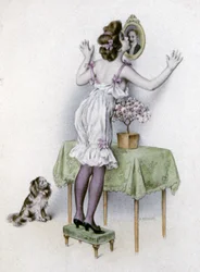 Femme en lingerie, c.1900