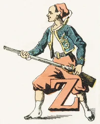 Z - Zouave - Alphabet Enfantin, Éditions Gordinne 1920 (gravure)