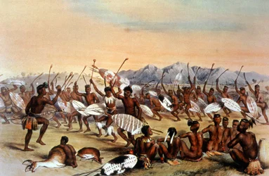 Danse de chasse zouloue, vers 1848-1849