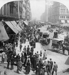 Scène de rue à Chicago, Illinois, USA, 1896