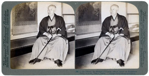 Le comte Okuma, ancien ministre des Affaires étrangères, chef du Parti progressiste, Tokyo, Japon, 1904.