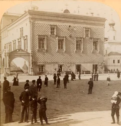 Célèbre escalier rouge et ancien palais, Moscou, Russie, 1900