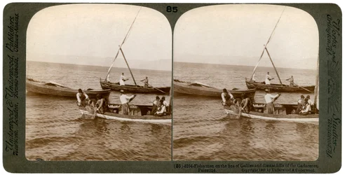 Pêcheurs sur la mer de Galilée, Palestine, 1900