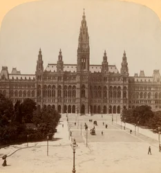 Le grand Rathaus, Vienne, Autriche Tour de 320 pieds de haut, 1899
