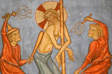 Église protestante Saint-Pierre-le-Jeune, Passion du Christ, La Flagellation du Christ, fresque, Strasbourg, France