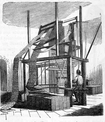 Métier à tisser Jacquard de 1801. Gravure du XIXe siècle