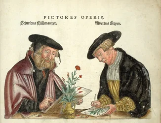 2 artistes qui ont illustré le livre, Albert Meyer et Veit Rudolph Speckle, « De Historia Stirpium commentarii insignia,... » par Leonhart Fuchs