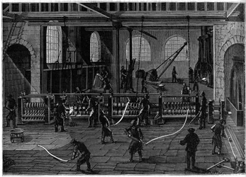 Un atelier de dessin sur cuivre en Angleterre. Gravure dans le journal illustré « La jeunesse »
