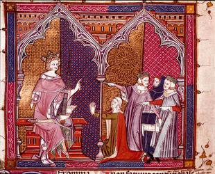 Un roi rendant justice (miniature)