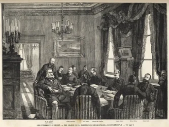 Réunion de la Conférence européenne de Constantinople - Guerre serbo-bulgare - Réunion de la conférence diplomatique à Constantinople - 1885 - dans l