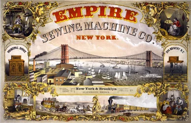 Publicité pour la machine à coudre « Empire Sewing Machine, New York », c. 1870