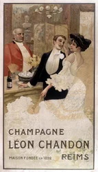 Affiche publicitaire pour le champagne Léon Chandon, fin du 19ème siècle