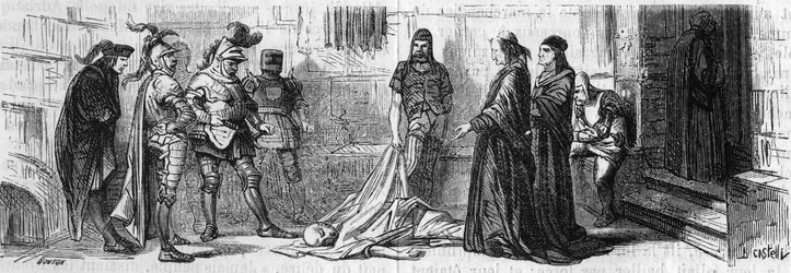 Alexandre VI livre Jeme, un prince turc, empoisonné, mort quelque temps plus tard. Gravure du XIXe siècle.